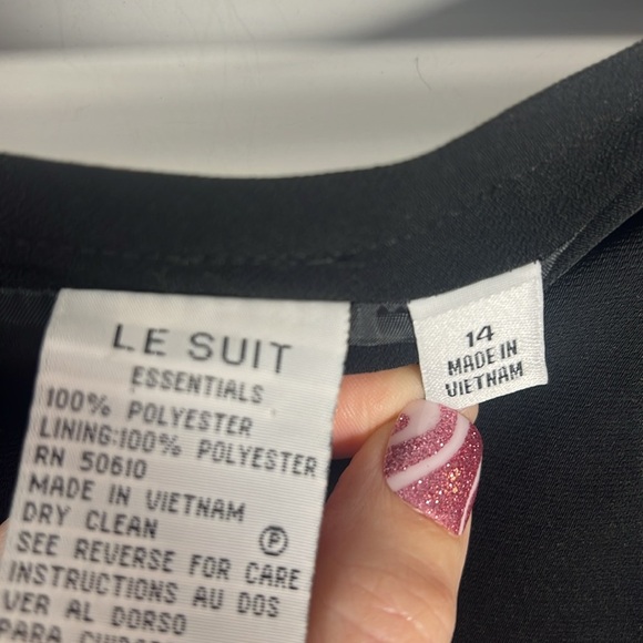 Le Suit Career Business Lined Pencil Skirt Size 14 Black - Picture 2 of 6